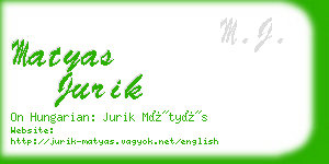 matyas jurik business card